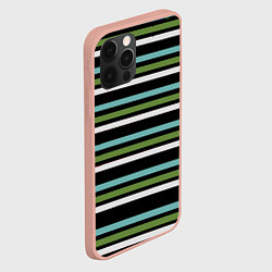 Чехол для iPhone 12 Pro Max Абстрактные тёмные полосы, цвет: 3D-светло-розовый — фото 2