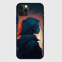 Чехол iPhone 12 Pro Max Девушка в городе в аниме стиле