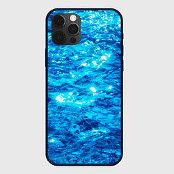 Чехол для iPhone 12 Pro Max Текстура воды, цвет: 3D-черный