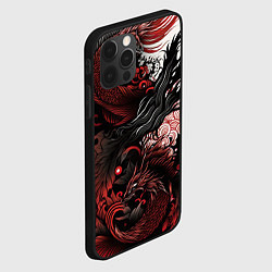Чехол для iPhone 12 Pro Max Красный Irezumi узор, цвет: 3D-черный — фото 2