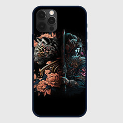 Чехол для iPhone 12 Pro Max Самурай и тигр, цвет: 3D-черный