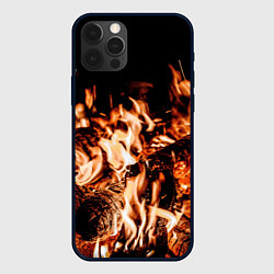 Чехол для iPhone 12 Pro Max Огонь-пламя, цвет: 3D-черный