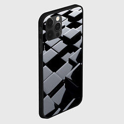 Чехол для iPhone 12 Pro Max Карбоновые грани черные, цвет: 3D-черный — фото 2
