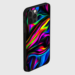 Чехол для iPhone 12 Pro Max Неон кистью краски, цвет: 3D-черный — фото 2