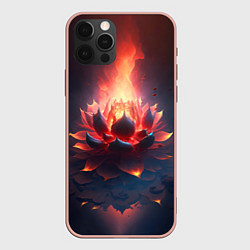 Чехол для iPhone 12 Pro Max Огненный лотус, цвет: 3D-светло-розовый