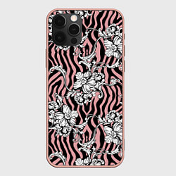 Чехол для iPhone 12 Pro Max Floral pattern - vanguard, цвет: 3D-светло-розовый