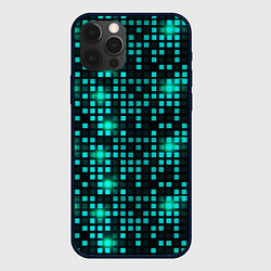 Чехол для iPhone 12 Pro Max Светящиеся неоновые квадраты, цвет: 3D-черный