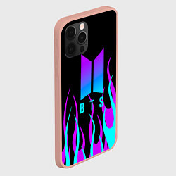 Чехол для iPhone 12 Pro Max Bts градиент неон, цвет: 3D-светло-розовый — фото 2