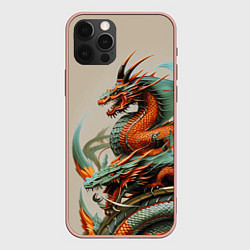 Чехол для iPhone 12 Pro Max Japan dragon - irezumi, цвет: 3D-светло-розовый