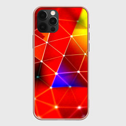 Чехол для iPhone 12 Pro Max Digital triangle abstract, цвет: 3D-светло-розовый