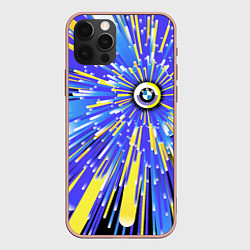 Чехол для iPhone 12 Pro Max BMW - neon pattern - Germany, цвет: 3D-светло-розовый