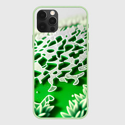 Чехол для iPhone 12 Pro Max Узор зелени-арт, цвет: 3D-салатовый
