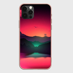 Чехол для iPhone 12 Pro Max Неоновая природа, цвет: 3D-светло-розовый