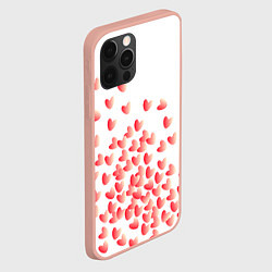 Чехол для iPhone 12 Pro Max Падающие сердечки, цвет: 3D-светло-розовый — фото 2