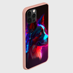 Чехол для iPhone 12 Pro Max Кибер-собака неон, цвет: 3D-светло-розовый — фото 2