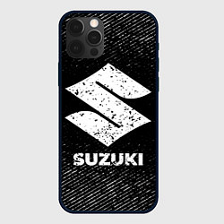 Чехол для iPhone 12 Pro Max Suzuki с потертостями на темном фоне, цвет: 3D-черный