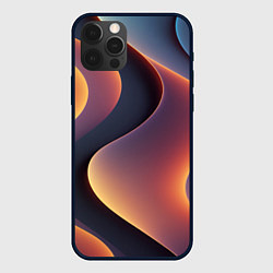 Чехол для iPhone 12 Pro Max Светящиеся волны, цвет: 3D-черный