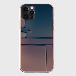 Чехол для iPhone 12 Pro Max Абстрактные геометрические соединения, цвет: 3D-светло-розовый