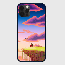 Чехол для iPhone 12 Pro Max Пиксельный пейзаж, цвет: 3D-черный