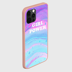 Чехол для iPhone 12 Pro Max Girl power fluid art, цвет: 3D-светло-розовый — фото 2