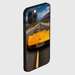 Чехол для iPhone 12 Pro Max Ретро маслкар Chevrolet Corvette Stingray, цвет: 3D-черный — фото 2