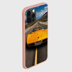 Чехол для iPhone 12 Pro Max Ретро маслкар Chevrolet Corvette Stingray, цвет: 3D-светло-розовый — фото 2