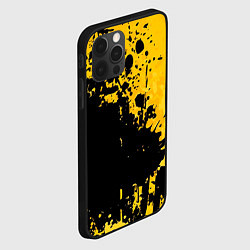 Чехол для iPhone 12 Pro Max Пятна черной краски на желтом фоне, цвет: 3D-черный — фото 2