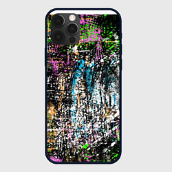 Чехол для iPhone 12 Pro Max Красочный фон в стиле гранж, цвет: 3D-черный