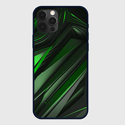 Чехол iPhone 12 Pro Max Green black abstract