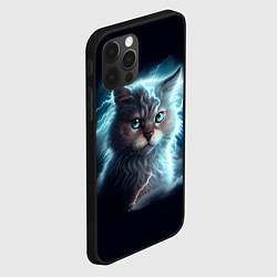 Чехол для iPhone 12 Pro Max Котик с молниями, цвет: 3D-черный — фото 2