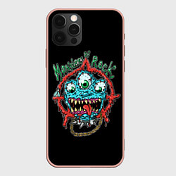 Чехол для iPhone 12 Pro Max Monsters of rock, цвет: 3D-светло-розовый