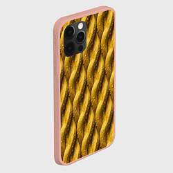 Чехол для iPhone 12 Pro Max Сочная текстура из плетеного банана, цвет: 3D-светло-розовый — фото 2