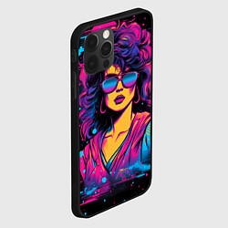 Чехол для iPhone 12 Pro Max Lady - retrowave style, цвет: 3D-черный — фото 2