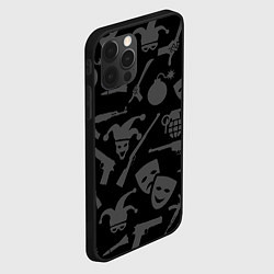 Чехол для iPhone 12 Pro Max Маски Джокера и оружие, цвет: 3D-черный — фото 2