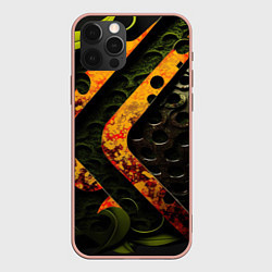 Чехол iPhone 12 Pro Max Оранжевые полосы на неровной текстуре