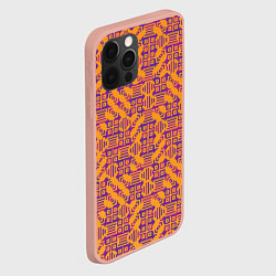 Чехол для iPhone 12 Pro Max Фиолетовый векторный узор, цвет: 3D-светло-розовый — фото 2