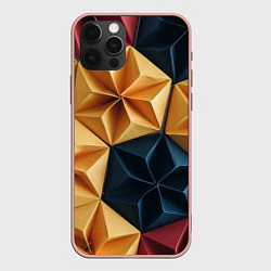 Чехол для iPhone 12 Pro Max Геометрические ромбические фигуры, цвет: 3D-светло-розовый