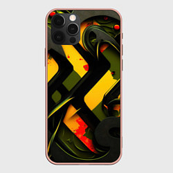 Чехол для iPhone 12 Pro Max Оранжевые полосы, цвет: 3D-светло-розовый