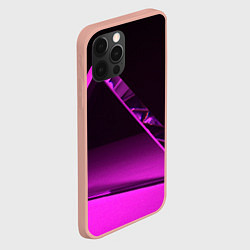 Чехол для iPhone 12 Pro Max Фиолетовая мрачная геометрическая фигура, цвет: 3D-светло-розовый — фото 2