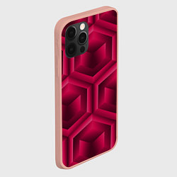 Чехол для iPhone 12 Pro Max Многоугольник и куб, цвет: 3D-светло-розовый — фото 2
