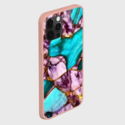 Чехол для iPhone 12 Pro Max Рисунок текстуры синего и фиолетового мрамора, цвет: 3D-светло-розовый — фото 2