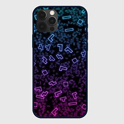 Чехол для iPhone 12 Pro Max Неоновый узор тетрис, цвет: 3D-черный