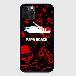 Чехол для iPhone 12 Pro Max Papa Roach rock glitch, цвет: 3D-черный