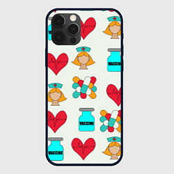 Чехол для iPhone 12 Pro Max Вакцина, пипюпи и сердце, цвет: 3D-черный