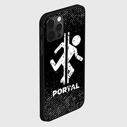 Чехол для iPhone 12 Pro Max Portal с потертостями на темном фоне, цвет: 3D-черный — фото 2