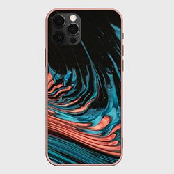 Чехол для iPhone 12 Pro Max Эффект красно-голубых красок, цвет: 3D-светло-розовый