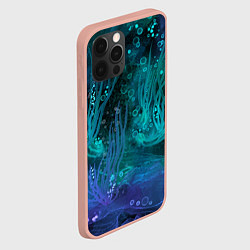 Чехол для iPhone 12 Pro Max Абстракция: неоновые огни подводного мира, цвет: 3D-светло-розовый — фото 2