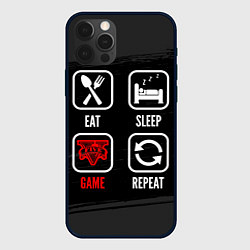 Чехол для iPhone 12 Pro Max Eat, sleep, GTA, repeat, цвет: 3D-черный