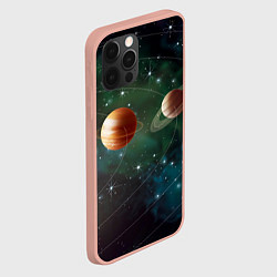 Чехол для iPhone 12 Pro Max Планетная система, цвет: 3D-светло-розовый — фото 2