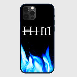 Чехол для iPhone 12 Pro Max HIM blue fire, цвет: 3D-черный